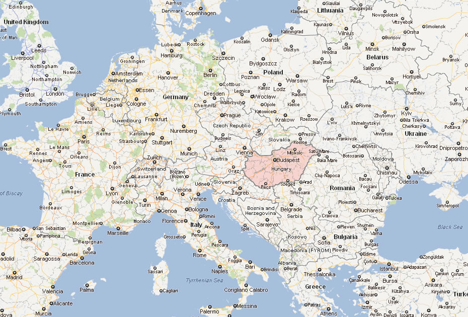 map of hungary europe